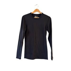 C9 x Champion Boys Youth Baselayer Long Sleeve Shirt Top S Black Crew Activewear